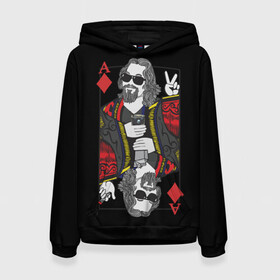 Женская толстовка 3D Большой Лебовский туз бубей: в Ухте, 100% полиэстер  | двухслойный капюшон со шнурком для регулировки, мягкие манжеты на рукавах и по низу толстовки, спереди карман-кенгуру с мягким внутренним слоем. | dude | jeff bridges | the big lebowski | большой лебовский | бубны | джефф бриджес | жест победы | игральная карта | масть | туз бубей | фильм | чувак