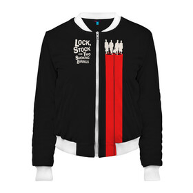 Женский бомбер 3D с принтом Lock Stock and Two Smoking Barrels в Ухте, 100% полиэстер | застегивается на молнию, по бокам два кармана без застежек, мягкие манжеты, по низу бомбера и на воротнике — эластичная резинка | 1998 | guy ritchie | lock | stock and two smoking barrels | гай ричи | два ствола | деньги | карты | кино | фильм