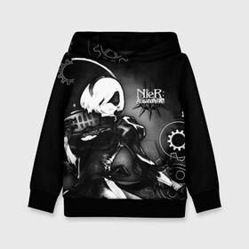 Детская толстовка 3D с принтом 2B Nier Automata в Ухте, 100% полиэстер | двухслойный капюшон со шнурком для регулировки, мягкие манжеты на рукавах и по низу толстовки, спереди карман-кенгуру с мягким внутренним слоем | Тематика изображения на принте: 2b | 9s | a2 | emil | nier | nier automata | nier: automata | yorha | игры | нир | эмиль