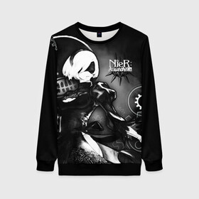 Женский свитшот 3D с принтом 2B Nier Automata в Ухте, 100% полиэстер с мягким внутренним слоем | круглый вырез горловины, мягкая резинка на манжетах и поясе, свободная посадка по фигуре | 2b | 9s | a2 | emil | nier | nier automata | nier: automata | yorha | игры | нир | эмиль
