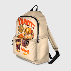 Рюкзак 3D с принтом YARNKYU Haikyu!! | ЯКУ Хайкью!! в Ухте, 100% полиэстер | лямки с регулируемой длиной, сверху петелька, чтобы рюкзак можно было повесить на вешалку. Основное отделение закрывается на молнию, как и внешний карман. Внутри два дополнительных кармана, один из которых закрывается на молнию. По бокам два дополнительных кармашка | anime | haikyu | haikyuu | manga | nekoma high | toritsu nekoma kk | yaku morisuke | аниме | волейбол | волейбольный клуб | котята | манга | мориске яку | мяч | номер 3 | старшая некома | хаику | хаикую