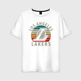 Женская футболка хлопок Oversize с принтом Los Angeles Lakers в Ухте, 100% хлопок | свободный крой, круглый ворот, спущенный рукав, длина до линии бедер
 | basketball | bryant | game | james | kobe | lakers | lebron | los angeles | nba | sport | streetball | баскетбол | баскетболист | брайант | джеймс | игра | игрок | коби | леброн | лейкерс | лос анджелес | мяч | нба | спорт | стритбол