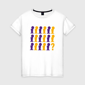 Женская футболка хлопок с принтом Champions - Lakers в Ухте, 100% хлопок | прямой крой, круглый вырез горловины, длина до линии бедер, слегка спущенное плечо | basketball | bryant | game | james | kobe | lakers | lebron | los angeles | nba | sport | streetball | баскетбол | баскетболист | брайант | джеймс | игра | игрок | коби | леброн | лейкерс | лос анджелес | мяч | нба | спорт | стритбол