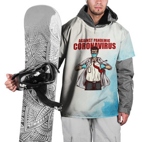 Накидка на куртку 3D с принтом Coronavirus в Ухте, 100% полиэстер |  | corona | covid | doc | doctor | virus | арт | вирус | врач | графика | доктор | ковид | коронавирус