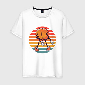 Мужская футболка хлопок с принтом Basket Dance в Ухте, 100% хлопок | прямой крой, круглый вырез горловины, длина до линии бедер, слегка спущенное плечо. | Тематика изображения на принте: basketball | dance | game | nba | sport | streetball | баскетбол | баскетболист | игра | игрок | мяч | нба | спорт | стритбол | танец | тренер