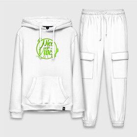 Мужской костюм хлопок с толстовкой с принтом Nice Vibes Forever (green) в Ухте,  |  | Тематика изображения на принте: forever | nice | vibes | вайб | надписи | с надписью