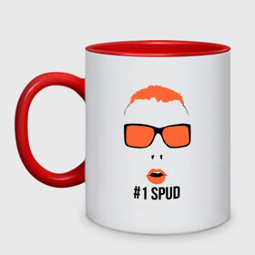 Кружка двухцветная с принтом Spud в Ухте, керамика | объем — 330 мл, диаметр — 80 мм. Цветная ручка и кайма сверху, в некоторых цветах — вся внутренняя часть | britain | chill | choose life | cinema | danny boyle | movie | trainspotting | британия | выбери жизнь | драма | дэнни бойл | ирвин уэлш | кино | криминал | макгрегор | на игле | тусовка | фильм