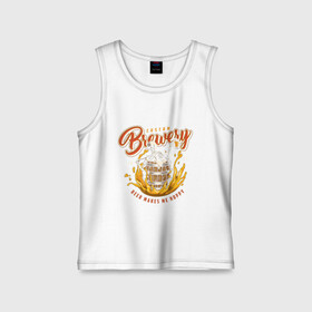 Детская майка хлопок Пивовар: в Ухте,  |  | art | barrel | beer | fire | skeleton | арт | бочка | огонь | скелет