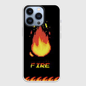 Чехол для iPhone 13 Pro с принтом FIRE в Ухте,  |  | fire | pixel art | арт | огонь | пиксель