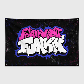Флаг-баннер с принтом FRIDAY NIGHT FUNKIN в Ухте, 100% полиэстер | размер 67 х 109 см, плотность ткани — 95 г/м2; по краям флага есть четыре люверса для крепления | friday night funk | friday night funkin | pico | игры | найт фанкинг | пико | фрайд найт фанкин | фрайдей фанкин | фрайдэй найт фанкин