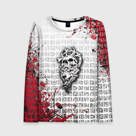 Женский лонгслив 3D с принтом Скандинавские символы в Ухте, 100% полиэстер | длинные рукава, круглый вырез горловины, полуприлегающий силуэт | викинги | волк | кельтский | оберег | руны | символы | славянские | узоры