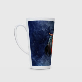 Кружка Латте с принтом Демоница в Ухте, Белая керамика | Объем 480 мл; Высота 150 мм; Диаметр 90 мм | арт | графика | девушка | демон | люди | мистика | рога