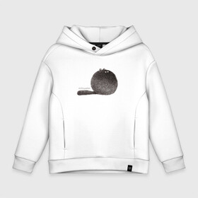 Детское худи Oversize хлопок с принтом Котошарик в Ухте, френч-терри — 70% хлопок, 30% полиэстер. Мягкий теплый начес внутри —100% хлопок | боковые карманы, эластичные манжеты и нижняя кромка, капюшон на магнитной кнопке | кот | котенок | котошар | пушистик | пушистый | шар | шарик