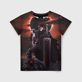 Детская футболка 3D с принтом БЕРСЕРК обезглавил  в Ухте, 100% гипоаллергенный полиэфир | прямой крой, круглый вырез горловины, длина до линии бедер, чуть спущенное плечо, ткань немного тянется | anime | berserk | аниме | берсерк | бесерк | гатс | манга | мультфильм