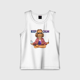 Детская майка хлопок Keep Calm: в Ухте,  |  | calm | keep | keep calm | большой | большой лебовский | бриджес | джефф | джефф бриджес | джеффри | джеффри лебовски | коэн | коэны | лебовский | медитация | фильм | фильмы | чувак