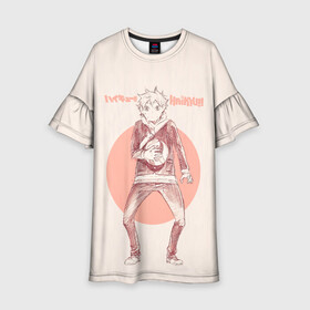 Детское платье 3D с принтом Шоё Хината | Haikyuu!! в Ухте, 100% полиэстер | прямой силуэт, чуть расширенный к низу. Круглая горловина, на рукавах — воланы | 10 номер | haikyu | haikyuu | karasuno | аниме | волейбол | волейбольный клуб | игрок | карасуно | коротышка пирог | красный | манга | ойкава | рыжик | рюноске | хаику | хаикую | хината | цукишима | чиби чан | шоё