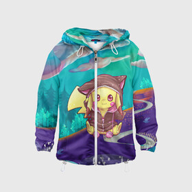 Детская ветровка 3D Покемон в костюме: в Ухте, 100% полиэстер | подол и капюшон оформлены резинкой с фиксаторами, по бокам два кармана без застежек, один потайной карман на груди | anime | picachu | pikachu | аниме | милый | пика | пикачу | покебол | покемон