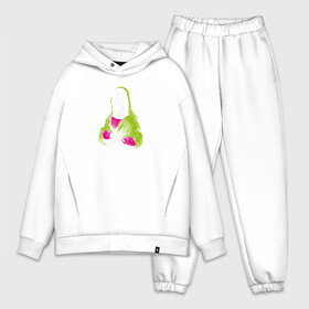 Мужской костюм хлопок OVERSIZE с принтом Mona Lisa Skull в Ухте,  |  | mona lisa skull | девушка | искусство | картина | мона лиза | монстр | скелет | череп