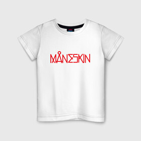 Детская футболка хлопок с принтом Maneskin, Новый логотип в Ухте, 100% хлопок | круглый вырез горловины, полуприлегающий силуэт, длина до линии бедер | eurovision | maneskin | евровидение | логотип | манескин | новый логотип | рок