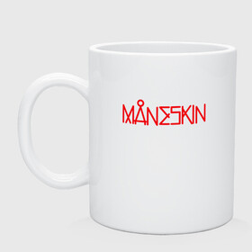 Кружка керамическая с принтом Maneskin, Новый логотип в Ухте, керамика | объем — 330 мл, диаметр — 80 мм. Принт наносится на бока кружки, можно сделать два разных изображения | eurovision | maneskin | евровидение | логотип | манескин | новый логотип | рок