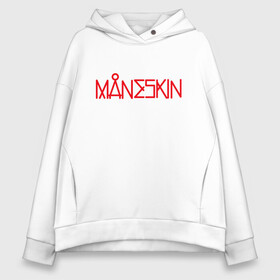 Женское худи Oversize хлопок с принтом Maneskin, Новый логотип в Ухте, френч-терри — 70% хлопок, 30% полиэстер. Мягкий теплый начес внутри —100% хлопок | боковые карманы, эластичные манжеты и нижняя кромка, капюшон на магнитной кнопке | eurovision | maneskin | евровидение | логотип | манескин | новый логотип | рок