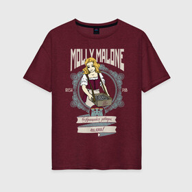 Женская футболка хлопок Oversize с принтом Молли 10 лет в Ухте, 100% хлопок | свободный крой, круглый ворот, спущенный рукав, длина до линии бедер
 | molly | ирландия | малоун | молли | паб