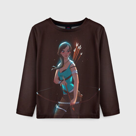 Детский лонгслив 3D с принтом Sweet Lara в Ухте, 100% полиэстер | длинные рукава, круглый вырез горловины, полуприлегающий силуэт
 | game | games | lara croft | tomb rider | игра | игры | лара крофт | расхитительница гробниц | томб райдер