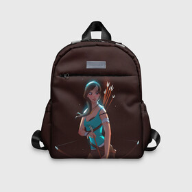 Детский рюкзак 3D с принтом Sweet Lara в Ухте, 100% полиэстер | лямки с регулируемой длиной, сверху петелька, чтобы рюкзак можно было повесить на вешалку. Основное отделение закрывается на молнию, как и внешний карман. Внутри дополнительный карман. По бокам два дополнительных кармашка | game | games | lara croft | tomb rider | игра | игры | лара крофт | расхитительница гробниц | томб райдер