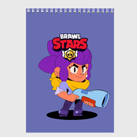 Скетчбук с принтом Brawl Stars Шелли в Ухте, 100% бумага
 | 48 листов, плотность листов — 100 г/м2, плотность картонной обложки — 250 г/м2. Листы скреплены сверху удобной пружинной спиралью | android | brawl | brawl stars | clash | game | squeak | stars | андроид | игра | мобильные игры | скуик