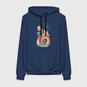 Женская толстовка хлопок с принтом Сказочный морской змей в Ухте, френч-терри, мягкий теплый начес внутри (100% хлопок) | карман-кенгуру, эластичные манжеты и нижняя кромка, капюшон с подкладом и шнурком | змей | змея | морской змей. несси | сказка | сказочный | фэнтази