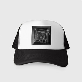 Кепка тракер с сеткой Геометрическая абстракция : в Ухте, трикотажное полотно; задняя часть — сетка | длинный козырек, универсальный размер, пластиковая застежка | abstract | art | drawing | geometric | illustration | neon | print | абстракция