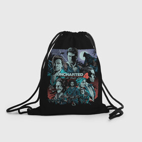 Рюкзак-мешок 3D с принтом Team Uncharted в Ухте, 100% полиэстер | плотность ткани — 200 г/м2, размер — 35 х 45 см; лямки — толстые шнурки, застежка на шнуровке, без карманов и подкладки | game | games | uncharted | анчартед | дрейк | игра | игры | натан | нейтан