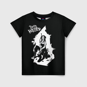 Детская футболка 3D с принтом BW Lara в Ухте, 100% гипоаллергенный полиэфир | прямой крой, круглый вырез горловины, длина до линии бедер, чуть спущенное плечо, ткань немного тянется | game | games | lara croft | tomb rider | игра | игры | лара крофт | расхитительница гробниц | томб райдер