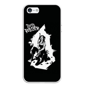 Чехол для iPhone 5/5S матовый с принтом BW Lara в Ухте, Силикон | Область печати: задняя сторона чехла, без боковых панелей | game | games | lara croft | tomb rider | игра | игры | лара крофт | расхитительница гробниц | томб райдер
