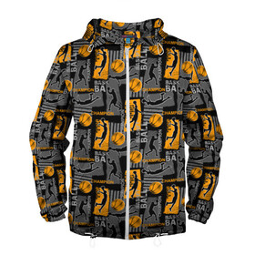 Мужская ветровка 3D с принтом Basketball в Ухте, 100% полиэстер | подол и капюшон оформлены резинкой с фиксаторами, два кармана без застежек по бокам, один потайной карман на груди | ball | basketball | championship | chicago bulls | club | competition | game | league | michael jordan | nba | sport | team | tournament | баскетбол | джордан | игра | клуб | майкл джордан | мяч | нба | соревнования | спорт | турнир | чемпионат 