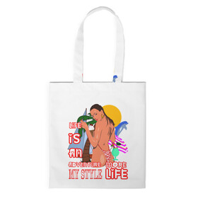 Шоппер 3D с принтом Лето в Ухте, 100% полиэстер | Плотность: 200 г/м2; Размер: 34×35 см; Высота лямок: 30 см | девушка | жизнь | лето | море | отдых | отпуск | пляж | приключение | путешествия | солнце | стиль