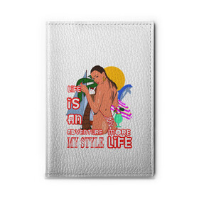 Обложка для автодокументов с принтом Лето в Ухте, натуральная кожа |  размер 19,9*13 см; внутри 4 больших “конверта” для документов и один маленький отдел — туда идеально встанут права | девушка | жизнь | лето | море | отдых | отпуск | пляж | приключение | путешествия | солнце | стиль