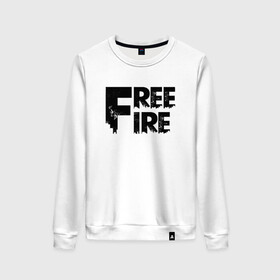 Женский свитшот хлопок с принтом FREEFIRE | FF (Z) в Ухте, 100% хлопок | прямой крой, круглый вырез, на манжетах и по низу широкая трикотажная резинка  | 111dots studio | battlegrounds | free fire | freefire | game | garena | garena free fire | гарена | игра | игры | киберспорт | королевская битва | мобильная игра | онлайн игра | пабг | фри фаер | фрифаер | экшн
