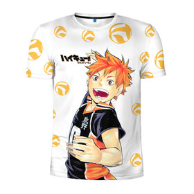 Мужская футболка 3D спортивная с принтом Мощный удар Шоё Хината Haikyuu!! в Ухте, 100% полиэстер с улучшенными характеристиками | приталенный силуэт, круглая горловина, широкие плечи, сужается к линии бедра | 10 номер | haikyu | haikyuu | hinata shoyo | karasuno | аниме | волейбол | волейбольный клуб | карасуно | коротышка | красный | мальчик мяч | манга | рыжик | старшая школа | хаикую | чиби чан | шоё хината