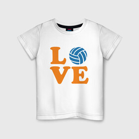 Детская футболка хлопок с принтом Volleyball Love в Ухте, 100% хлопок | круглый вырез горловины, полуприлегающий силуэт, длина до линии бедер | Тематика изображения на принте: ball | beach | game | mother | sport | volley | volleyball | волейбол | волейболист | волейболистка | гол | игра | игрок | мама | мяч | площадка | пляж | пляжный | победа | сетка | спорт | тренер | чемпион