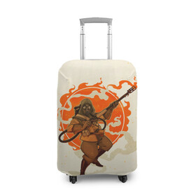 Чехол для чемодана 3D с принтом Pyro style в Ухте, 86% полиэфир, 14% спандекс | двустороннее нанесение принта, прорези для ручек и колес | game | games | pyro | team fortress | valve | валв | вэлв | игра | игры | поджигатель | стим | тим фортресс