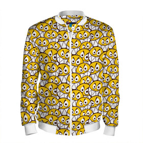 Мужской бомбер 3D с принтом Злые Смайлы в Ухте, 100% полиэстер | застегивается на молнию, по бокам два кармана без застежек, по низу бомбера и на воротнике - эластичная резинка | emoji | emoticons | smile | знак | колобок | позитив | рожица | символ | смайл | смайлики | улыбка | эмодзи