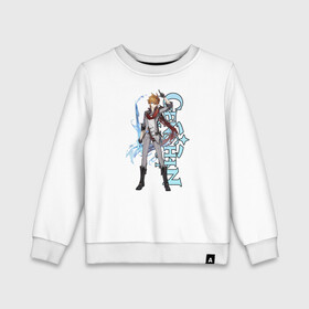 Детский свитшот хлопок с принтом GENSHIN IMPACT (Tartaglia) в Ухте, 100% хлопок | круглый вырез горловины, эластичные манжеты, пояс и воротник | anime | game | genshin | genshin impact | impact | tartaglia | аниме | игра | тарталья