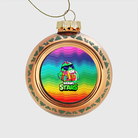 Стеклянный ёлочный шар с принтом Плохиш Базз Buzz Brawl Stars в Ухте, Стекло | Диаметр: 80 мм | brawl | brawl stars | brawlstars | brawl_stars | buz | buzz | баз | базз | бравл | бравлстарс | буз