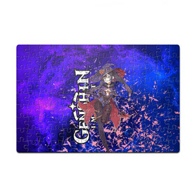 Головоломка Пазл магнитный 126 элементов с принтом MONA в Ухте, полимерный материал с магнитным слоем | 126 деталей, размер изделия —  180*270 мм | anime | game | genshin | genshin impact | impact | mona | аниме | игра | мона