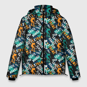 Мужская зимняя куртка 3D с принтом SKATEBOARD в Ухте, верх — 100% полиэстер; подкладка — 100% полиэстер; утеплитель — 100% полиэстер | длина ниже бедра, свободный силуэт Оверсайз. Есть воротник-стойка, отстегивающийся капюшон и ветрозащитная планка. 

Боковые карманы с листочкой на кнопках и внутренний карман на молнии. | extreme sports | sk8 | skate | skateboarding | skater | skating | sport | катание | серфинг | скейт | скейтбординг | скейтер | скейтинг | экстрим спорт