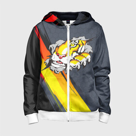 Детская толстовка 3D на молнии с принтом Тигр разрывает изнутри в Ухте, 100% полиэстер |  манжеты и пояс оформлены широкой мягкой резинкой, двухслойный капюшон со шнурком для регулировки, спереди карманы и застежка-молния
 | дыра | дырка | крупная кошка | разрывает | тигр | тигрица