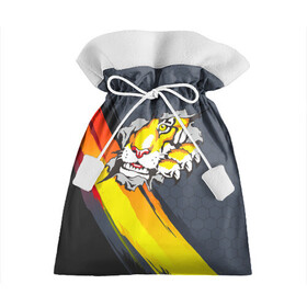 Подарочный 3D мешок с принтом Тигр разрывает изнутри в Ухте, 100% полиэстер | Размер: 29*39 см | дыра | дырка | крупная кошка | разрывает | тигр | тигрица