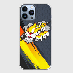 Чехол для iPhone 13 Pro Max с принтом Тигр разрывает изнутри в Ухте,  |  | дыра | дырка | крупная кошка | разрывает | тигр | тигрица
