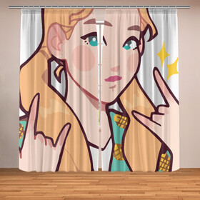 Фотошторы с принтом Go Won в Ухте, Блэкаут (светозащита 90%) / Габардин (светозащита 40% | 2 полотна шириной по 145 см; Высота 200-300 см; Крепление: шторная лента (на крючки); | bts | gowon sticker | ikon